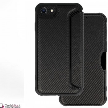 Razor Carbon atverčiamas dėklas - juodas (Apple Iphone 7/8/Se 2020/Se 2022)